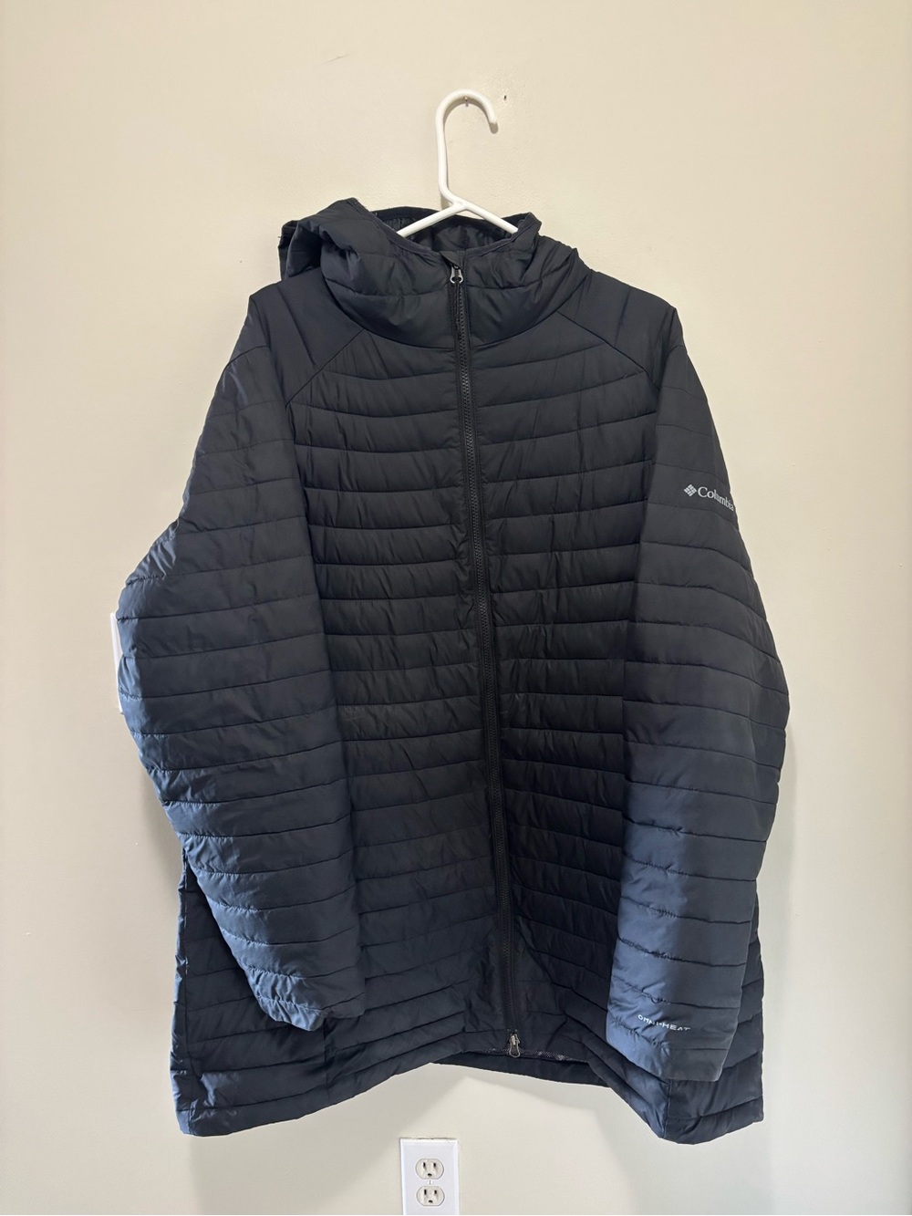 Columbia Omni-Heat Black Thermal Puffer Hooded Jacket (Men's 2XL)